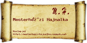 Mesterházi Hajnalka névjegykártya